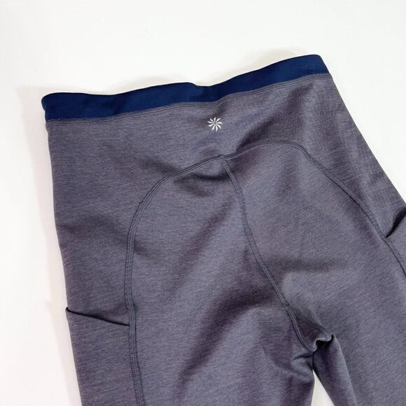 Athleta Legging Women Gray Blue Ultimate Stash Pocket 7/8 Compression Pant Small - Picture 4 of 9